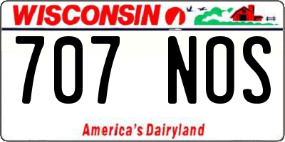 WI license plate 707NOS