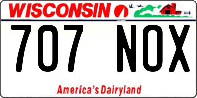 WI license plate 707NOX