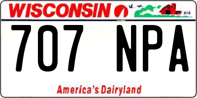 WI license plate 707NPA
