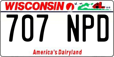 WI license plate 707NPD