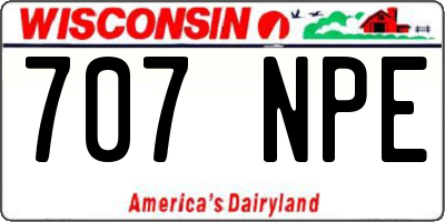 WI license plate 707NPE