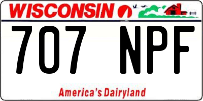 WI license plate 707NPF