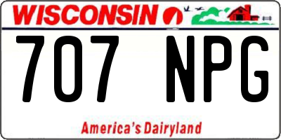 WI license plate 707NPG
