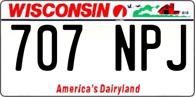 WI license plate 707NPJ