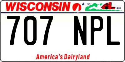 WI license plate 707NPL