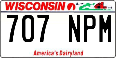 WI license plate 707NPM