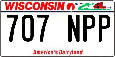 WI license plate 707NPP