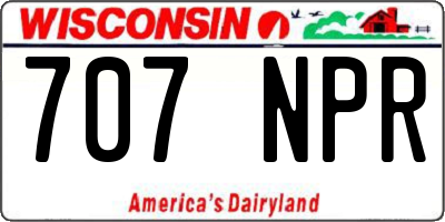 WI license plate 707NPR