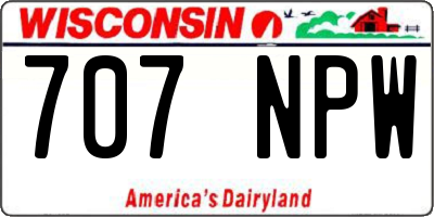 WI license plate 707NPW