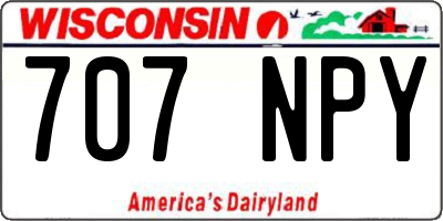 WI license plate 707NPY
