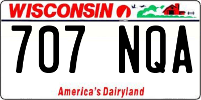 WI license plate 707NQA