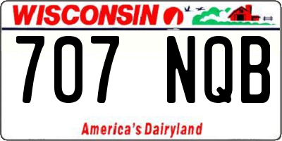 WI license plate 707NQB