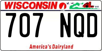 WI license plate 707NQD