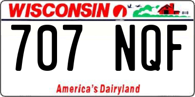 WI license plate 707NQF