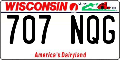 WI license plate 707NQG