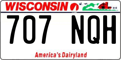WI license plate 707NQH