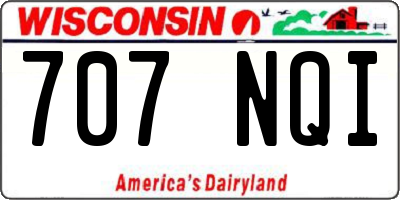 WI license plate 707NQI