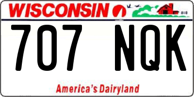 WI license plate 707NQK