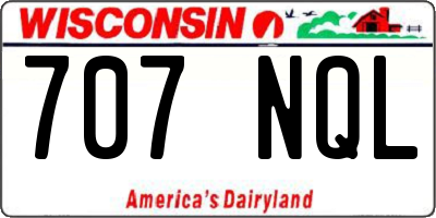 WI license plate 707NQL
