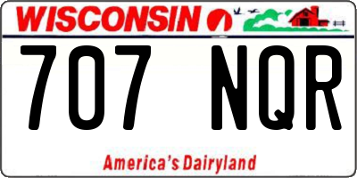 WI license plate 707NQR