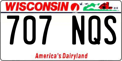 WI license plate 707NQS