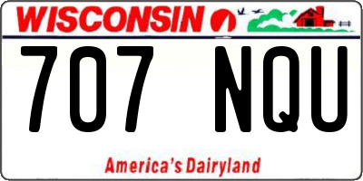 WI license plate 707NQU