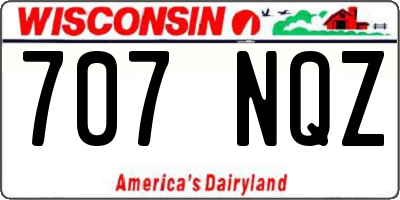 WI license plate 707NQZ