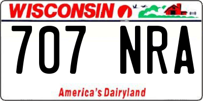 WI license plate 707NRA