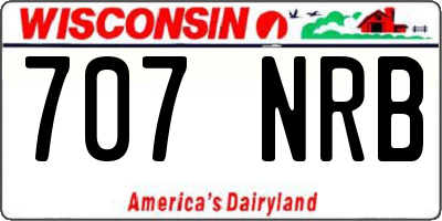 WI license plate 707NRB