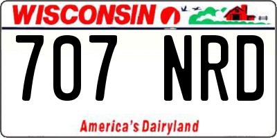 WI license plate 707NRD