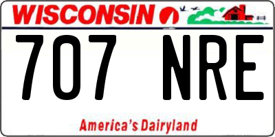 WI license plate 707NRE