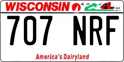 WI license plate 707NRF