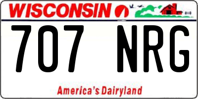 WI license plate 707NRG