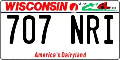WI license plate 707NRI