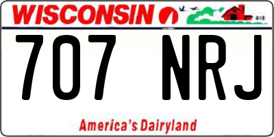 WI license plate 707NRJ