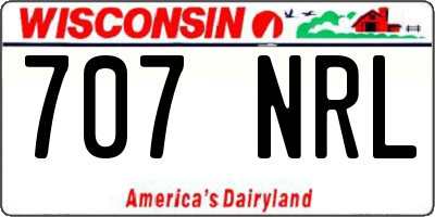 WI license plate 707NRL
