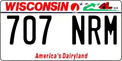 WI license plate 707NRM