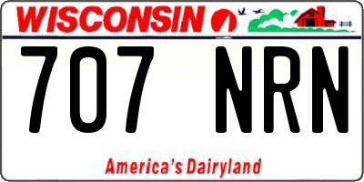 WI license plate 707NRN