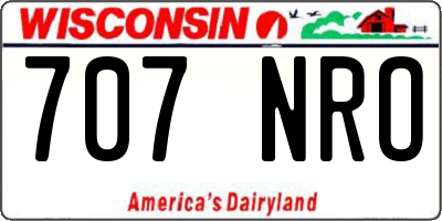 WI license plate 707NRO
