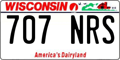 WI license plate 707NRS