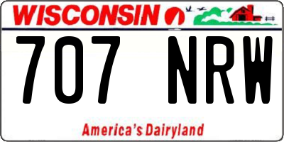 WI license plate 707NRW