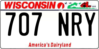 WI license plate 707NRY