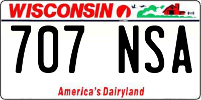 WI license plate 707NSA