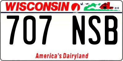 WI license plate 707NSB