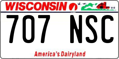 WI license plate 707NSC