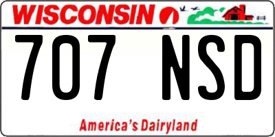 WI license plate 707NSD