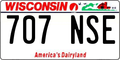 WI license plate 707NSE