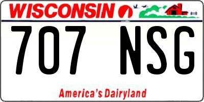 WI license plate 707NSG