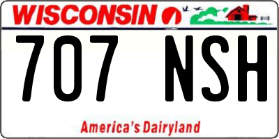 WI license plate 707NSH