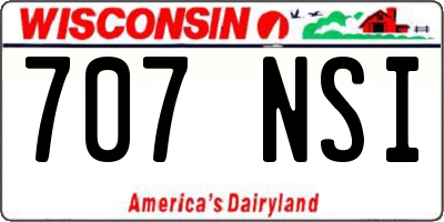 WI license plate 707NSI